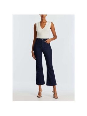 Veronica Beard Carson High Rise Ankle Flare Jeans in Indigo Sz 29